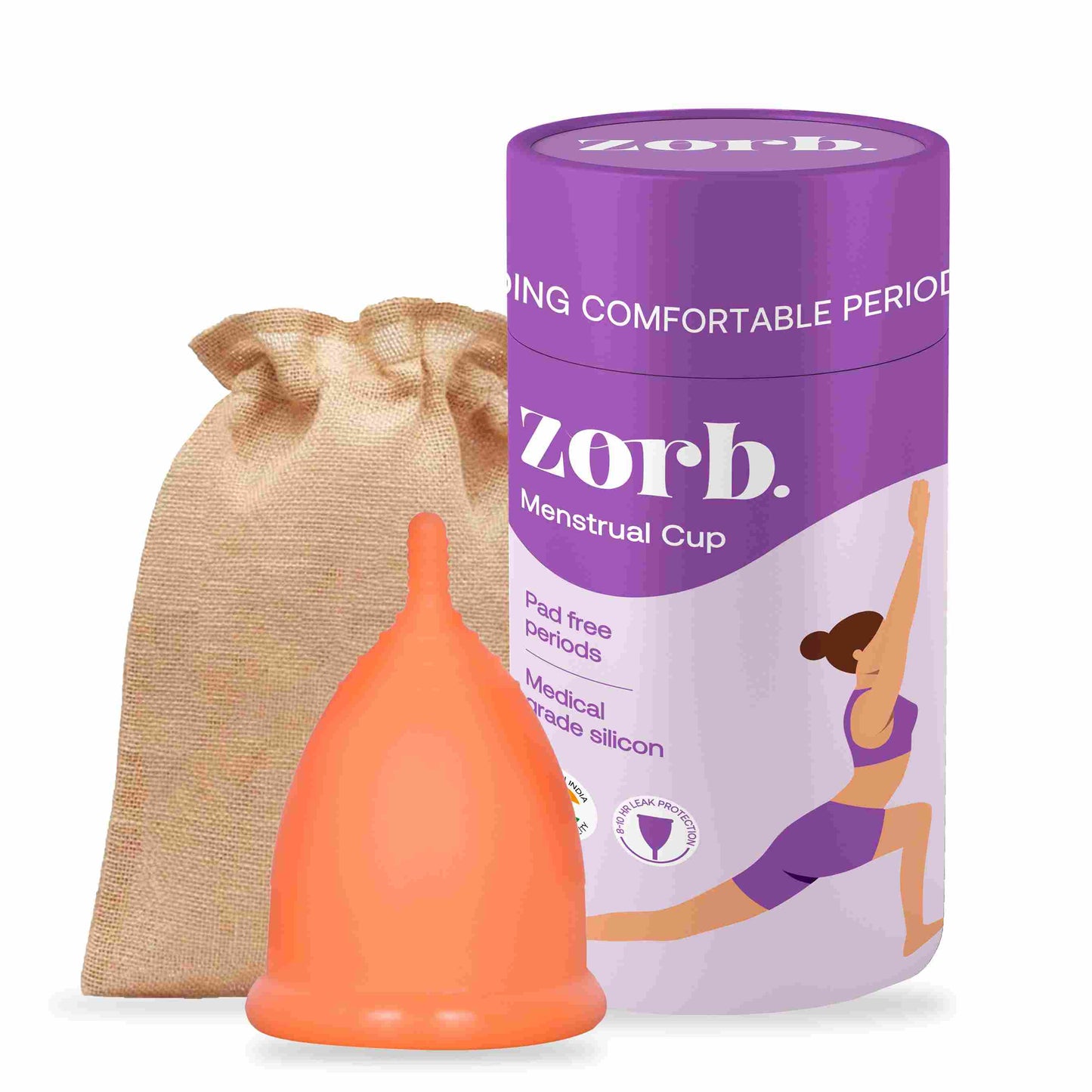 Zorb. Menstrual Cup for Women - Small | Orange - Zorb.
