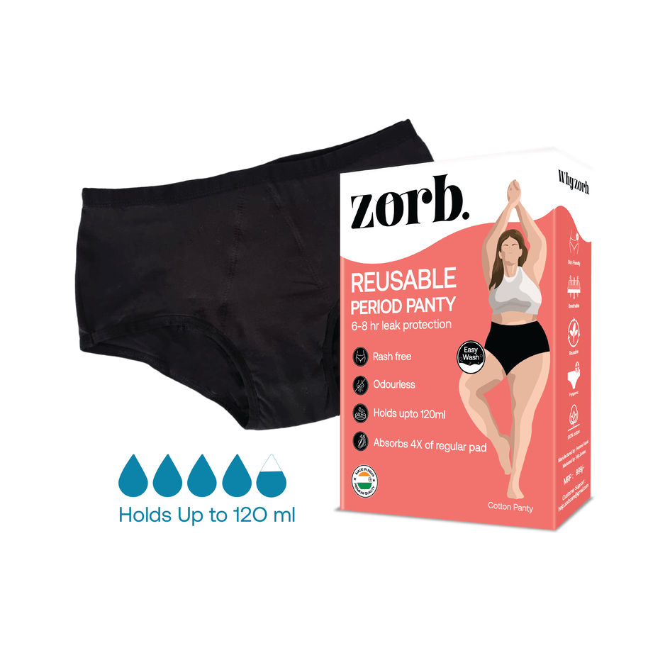Zorb. Reusable Period Panty (Black) - Zorb.