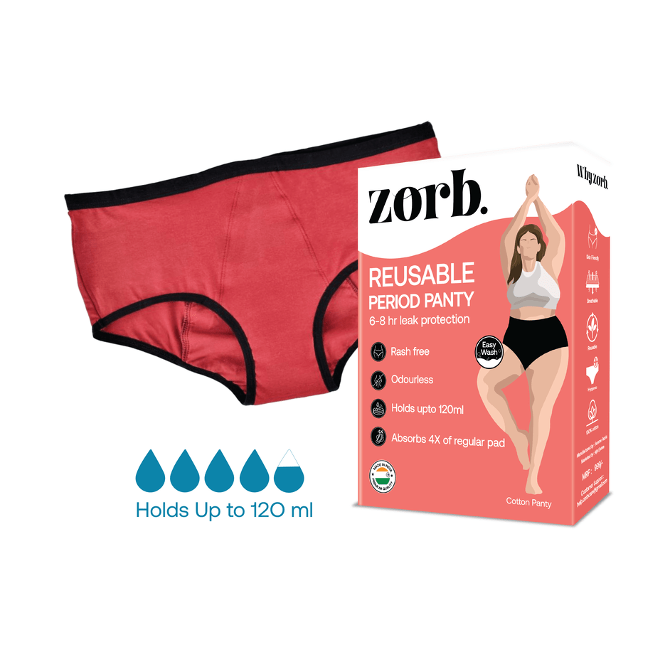 Zorb. Reusable Period Panty (Maroon) - Zorb.
