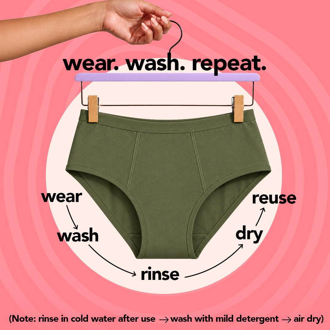 Zorb. Reusable Period Panty (Military Green)